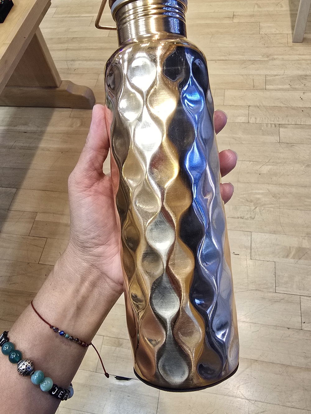 Textured Copper-Tone Decorative Vase - Copper - Picture 4 of 7